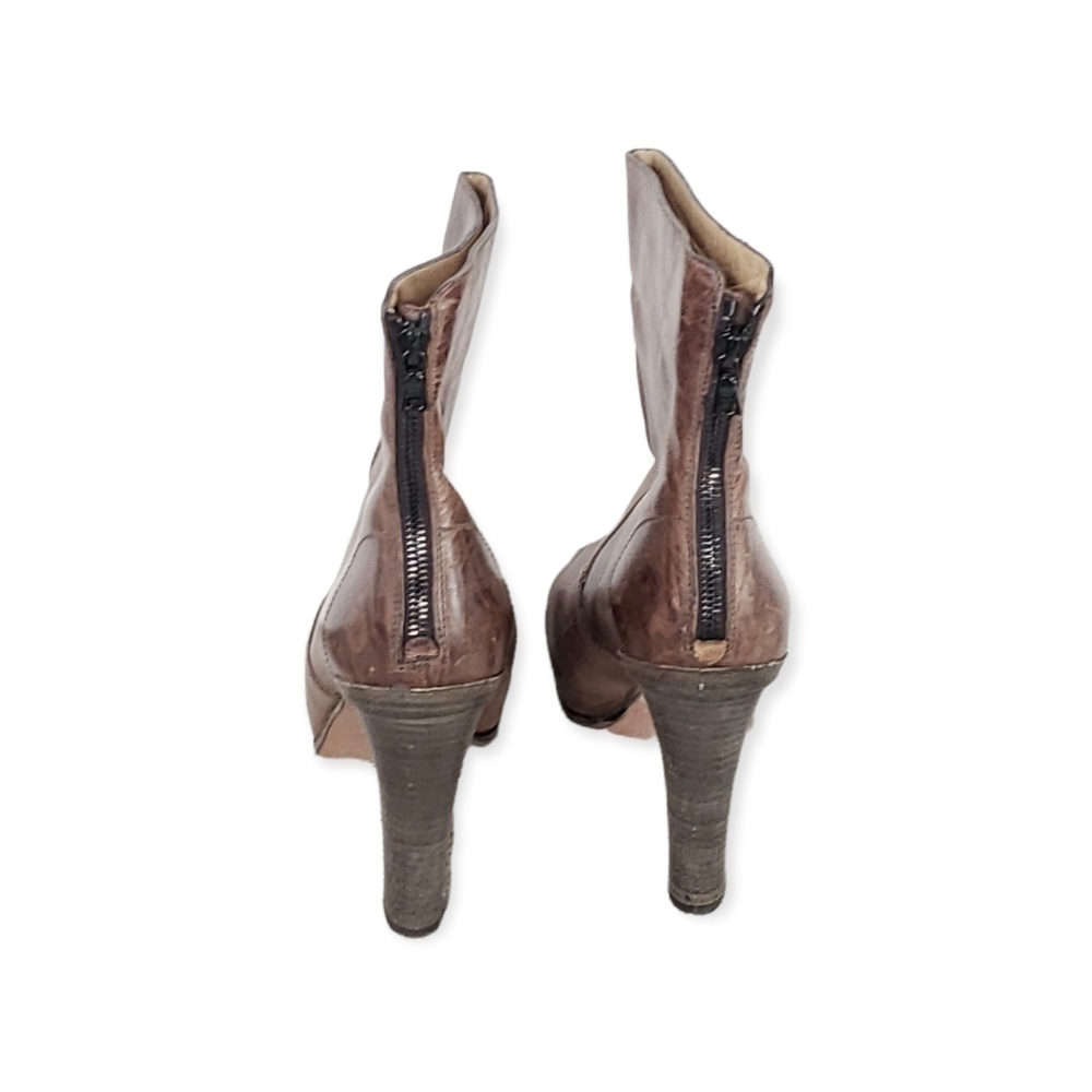 Rag & Bone Leather Back zip stacked heel boot size 39 - Picture 6 of 9